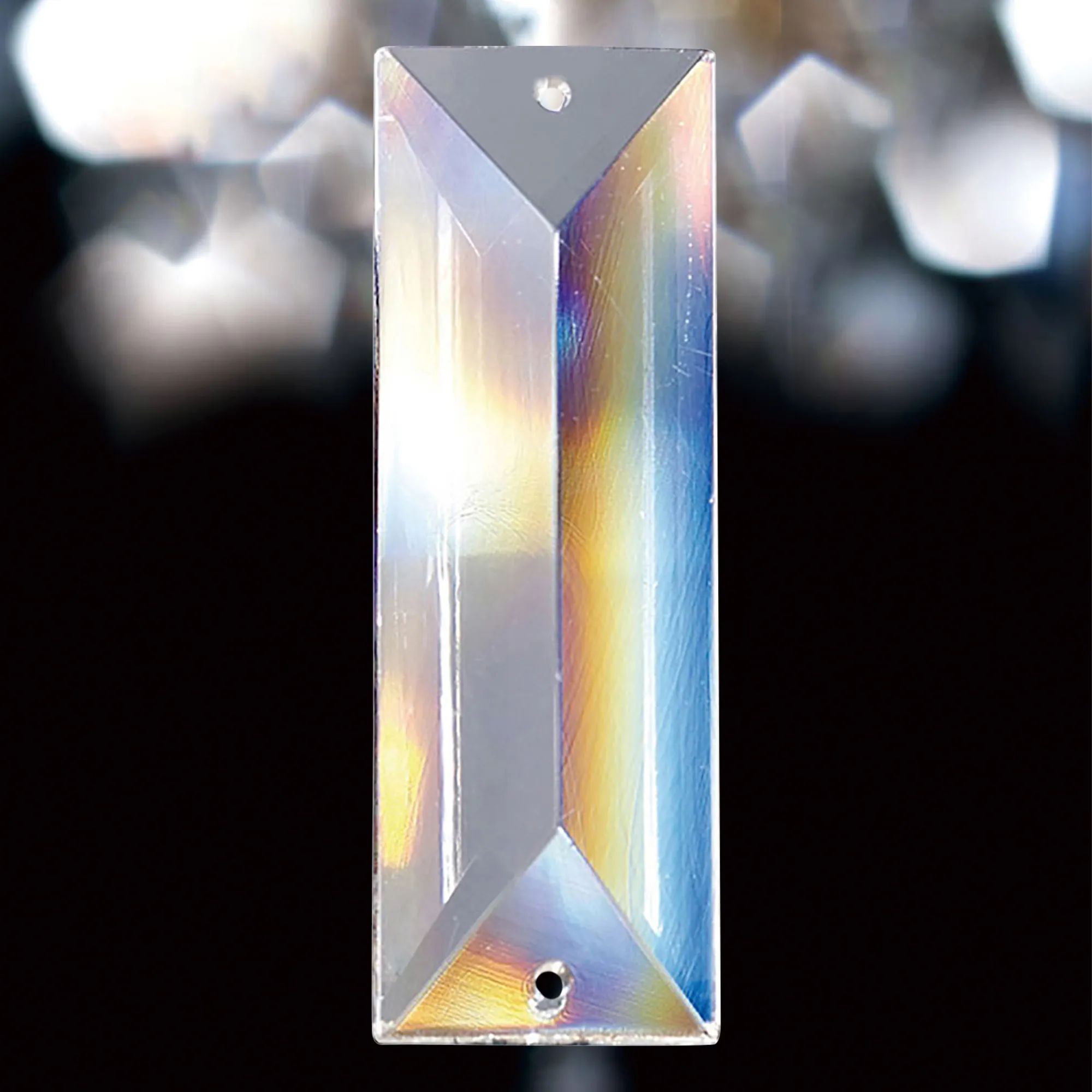 C70094  Crystal Rectangle Without Ring 96x22mm 2 Holes